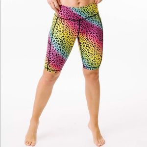 ZYIA rainbow leopard Light n Tight hustle shorts